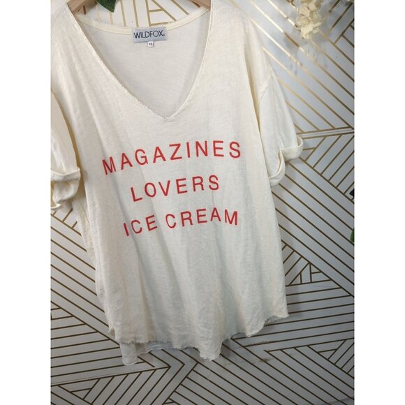 WILDFOX Women's I Owe It To Shore Tunic Pearl V-Neck Flowy Cotton Size XS - Picture 3 of 8